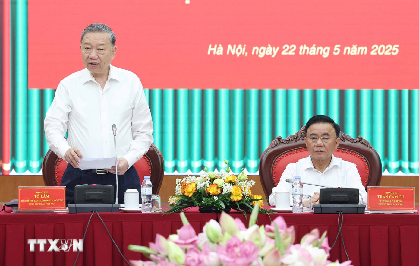 Tổng Bí thư Tô Lâm chủ trì làm việc với Ủy ban Kiểm tra Trung ương. (Ảnh: Thống Nhất/TTXVN)