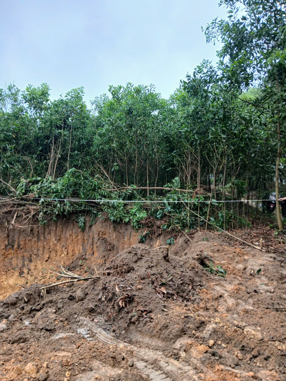 Hiện trường vụ khai thác trộm đất, hủy hoại tài sản công dân. Hiện trường vụ khai thác trộm đất, hủy hoại tài sản công dân.