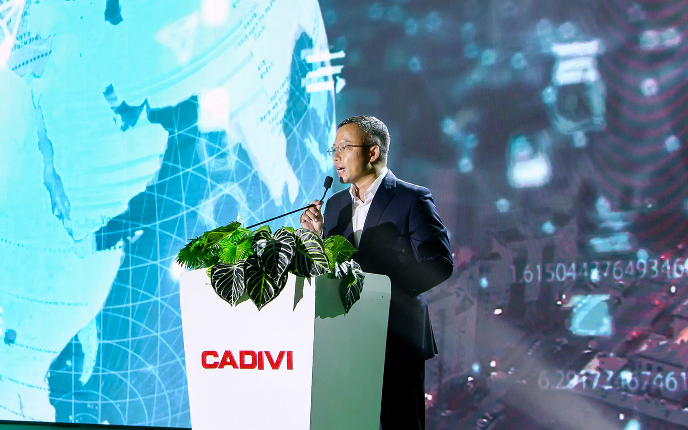 Ông Lê Bá Thọ - Chủ tịch HĐQT CADIVI phát biểu nhấn mạnh tại sự kiện
