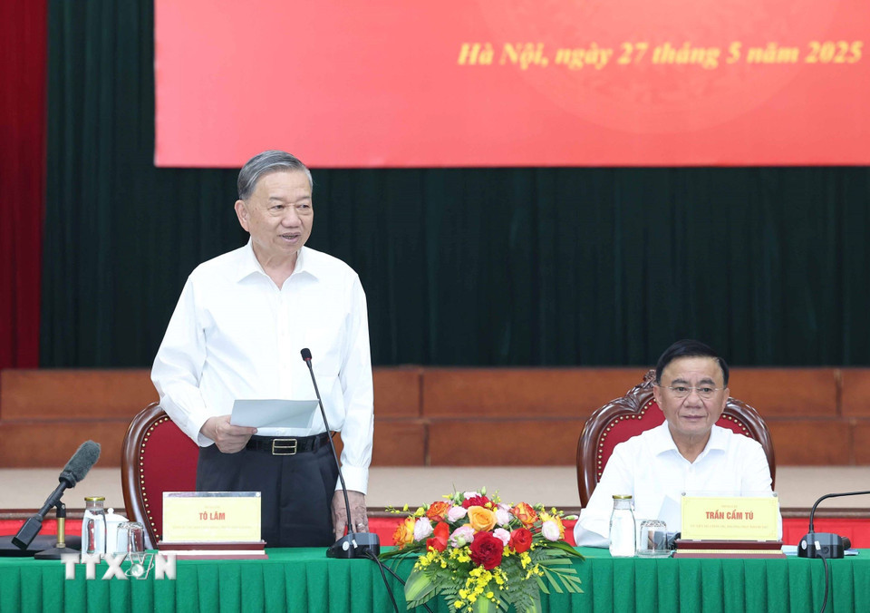 Tổng Bí thư Tô Lâm phát biểu.