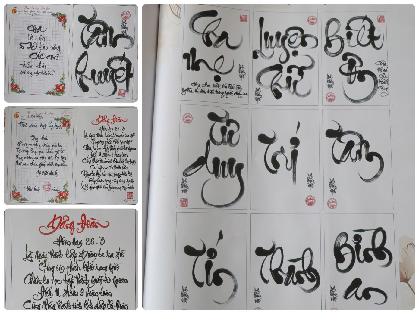 Tác phẩm độc bản với 1.018 tác phẩm – nơi hội tụ nét chữ đẹp, thư pháp sáng tạo và tinh thần học tập không ngơi nghỉ.