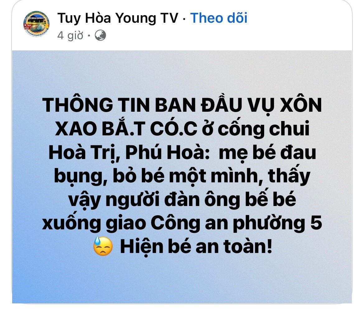 Trang mạng xã hội thông tin sau khi cơ quan công an đã vào cuộc xác minh