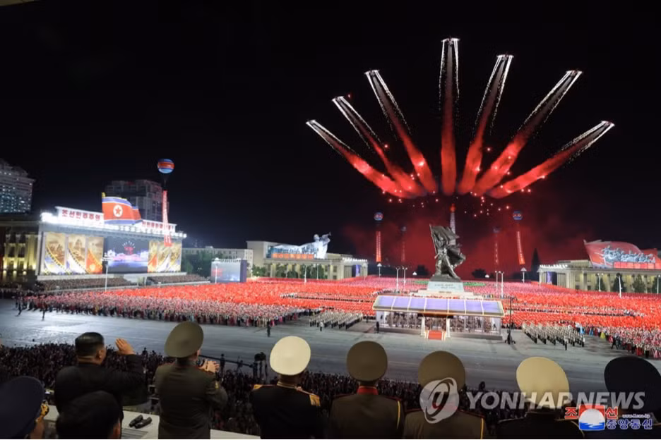 Quang cảnh lễ duyệt binh ngày 27/7. (Ảnh: KCNA)