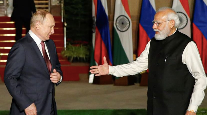 Thủ tướng Ấn Độ Narendra Modi đón Tổng thống Nga Vladimir Putin đến thăm New Delhi, tháng 12/2021. (Ảnh: Reuters) Thủ tướng Ấn Độ Narendra Modi đón Tổng thống Nga Vladimir Putin đến thăm New Delhi, tháng 12/2021. (Ảnh: Reuters)