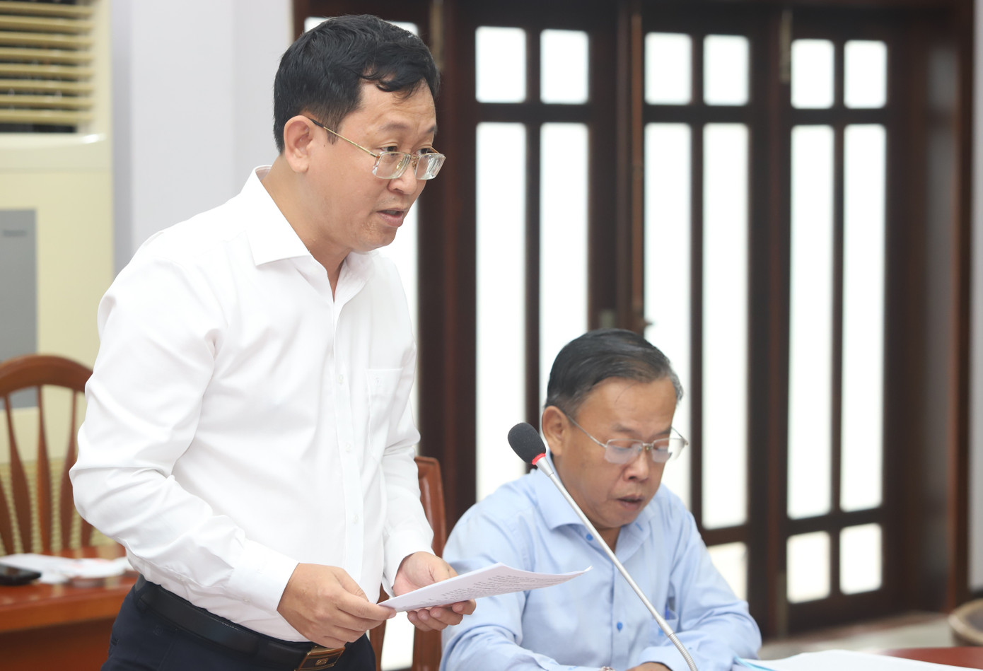 Phó Bí thư Thường trực Thành ủy Thủ Đức Trần Quốc Trung thông tin tại buổi khảo sát.