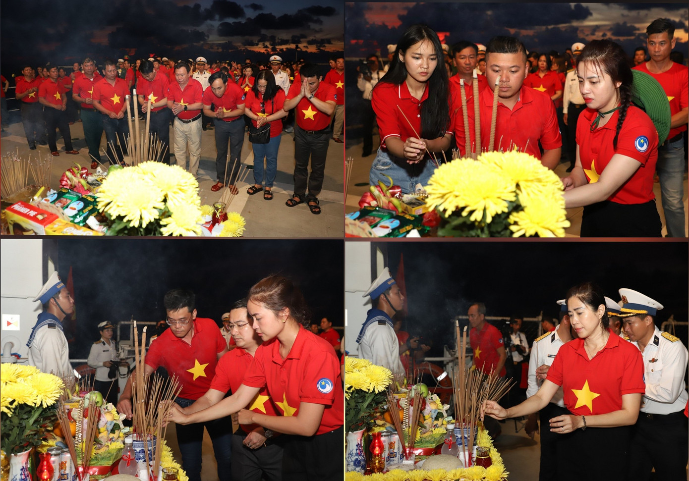 Các đại biểu tham gia hành trình dâng lên anh linh các Anh hùng liệt sĩ nén hương với lòng biết ơn sâu sắc.