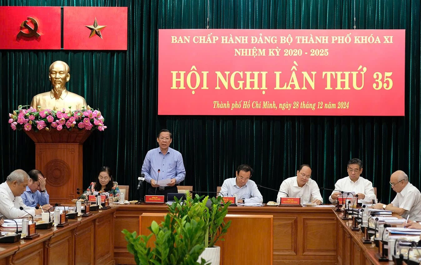 Quang cảnh Hội nghị Ban Chấp hành Đảng bộ TPHCM lần thứ 35. Ảnh: T.T Quang cảnh Hội nghị Ban Chấp hành Đảng bộ TPHCM lần thứ 35. Ảnh: T.T