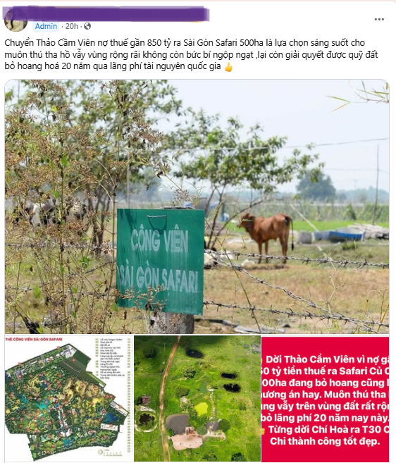 Nhiều tài khoản, page trên mạng xã hội Facebook đang lan truyền thông tin chưa kiểm chứng về Thảo Cầm Viên Sài Gòn.