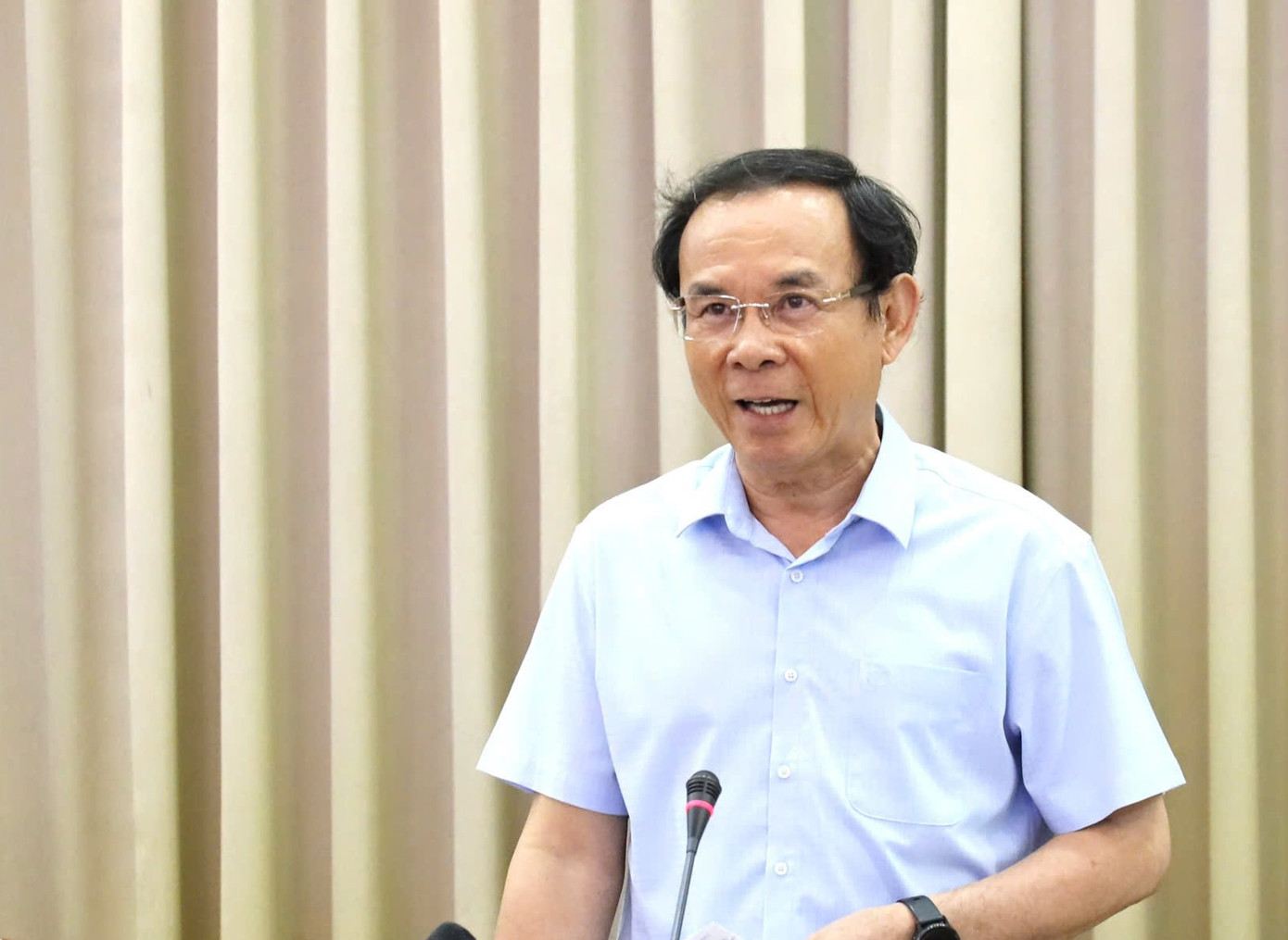 Bí thư Thành ủy TPHCM Nguyễn Văn Nên phát biểu chỉ đạo. Ảnh: TTBC