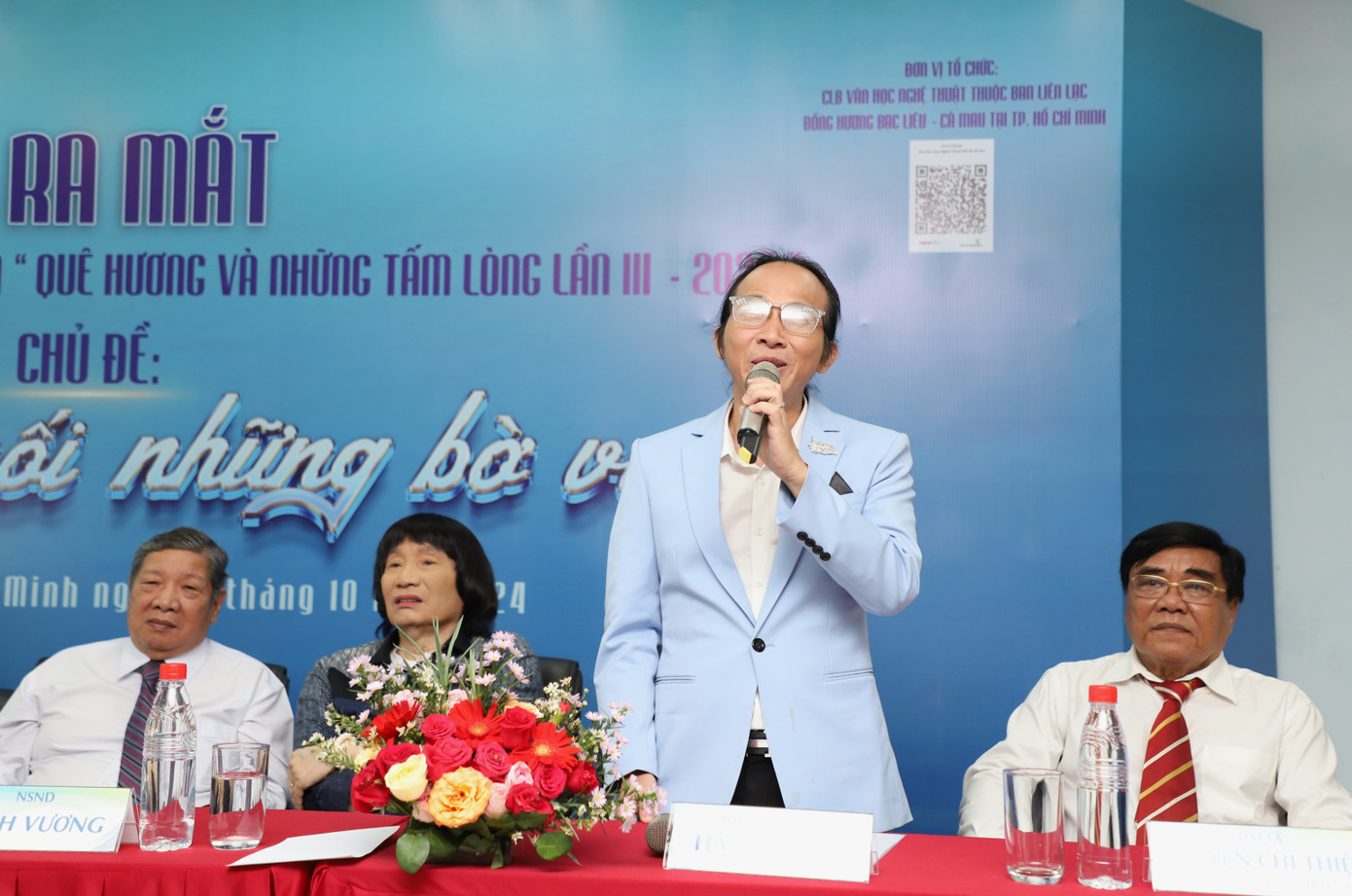 Nhạc sĩ Hà Chương chia sẻ tại buổi ra mắt chương trình. Ảnh: Ngô Tùng