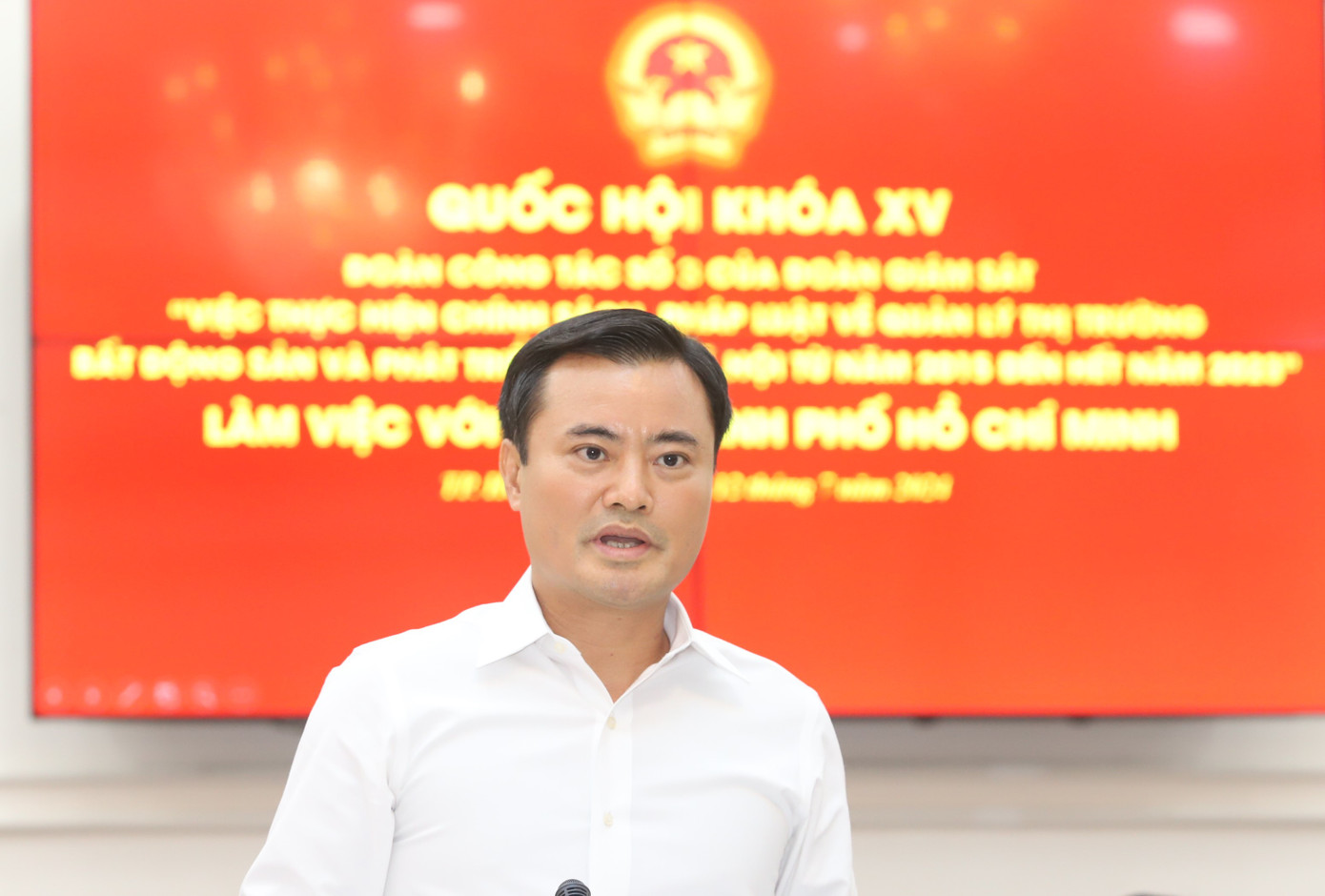 Ông Bùi Xuân Cường nêu ý kiến.