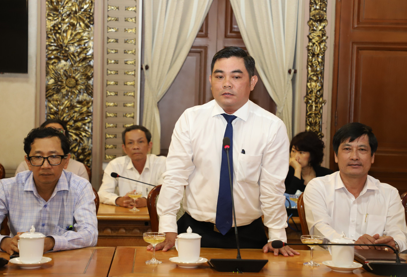 Ông Nguyễn Song Bảo Kỳ phát biểu nhận nhiệm vụ. Ảnh: Ngô Tùng Ông Nguyễn Song Bảo Kỳ phát biểu nhận nhiệm vụ. Ảnh: Ngô Tùng