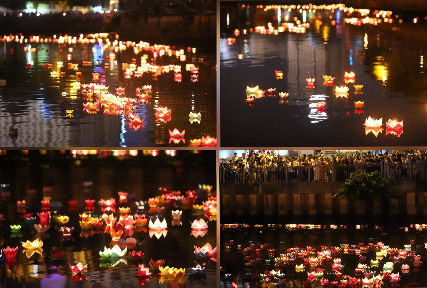 Hàng nghìn chiếc đèn hoa lung linh trên dòng kênh.