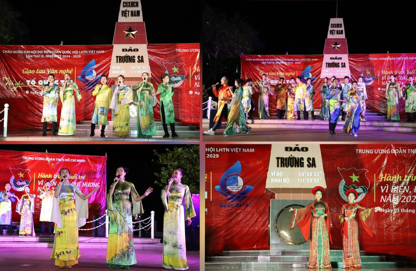 Cũng tại điểm đảo xinh đẹp này, các nghệ sĩ, bạn trẻ gửi đến người dân đất đảo thân yêu của Tổ quốc màn trình diễn áo dài trong bộ sưu tập được nhà thiết kế Việt Hùng dành tặng hành trình. Cũng tại điểm đảo xinh đẹp này, các nghệ sĩ, bạn trẻ gửi đến người dân đất đảo thân yêu của Tổ quốc màn trình diễn áo dài trong bộ sưu tập được nhà thiết kế Việt Hùng dành tặng hành trình.