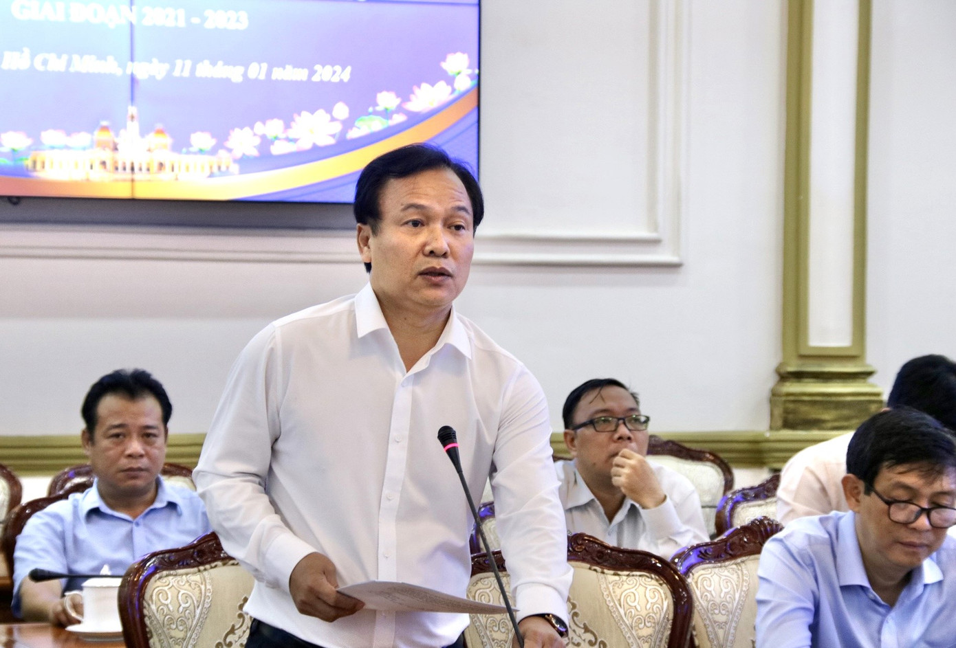 Ông Lê Ngọc Quyền thông tin tại hội nghị. Ông Lê Ngọc Quyền thông tin tại hội nghị.