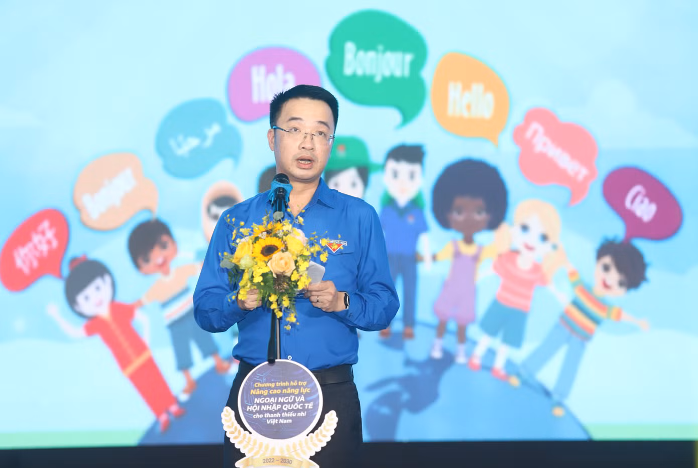 Bí thư Trung ương Đoàn Nguyễn Tường Lâm phát biểu tổng kết hội trại. Ảnh: Ngô Tùng
