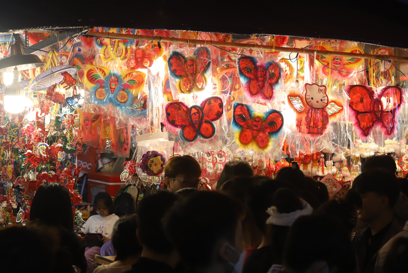 Khu phố rực rỡ, bắt mắt với hàng trăm loại đèn lồng đủ màu sắc, kích thước, chủng loại.