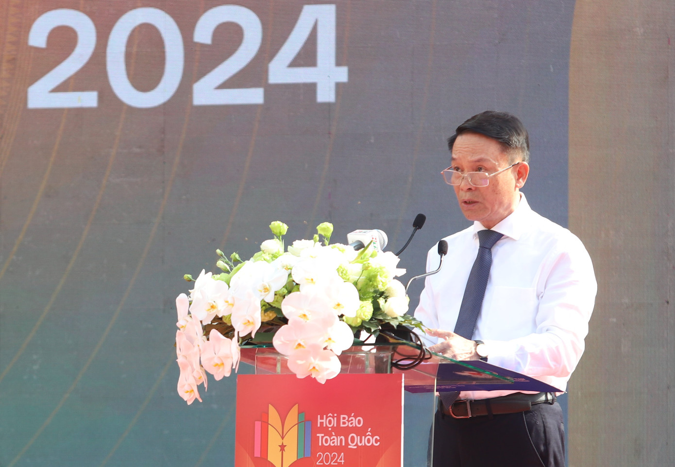 Ông Nguyễn Đức Lợi phát biểu tổng kết Hội báo toàn quốc 2024. Ảnh: Ngô Tùng Ông Nguyễn Đức Lợi phát biểu tổng kết Hội báo toàn quốc 2024. Ảnh: Ngô Tùng