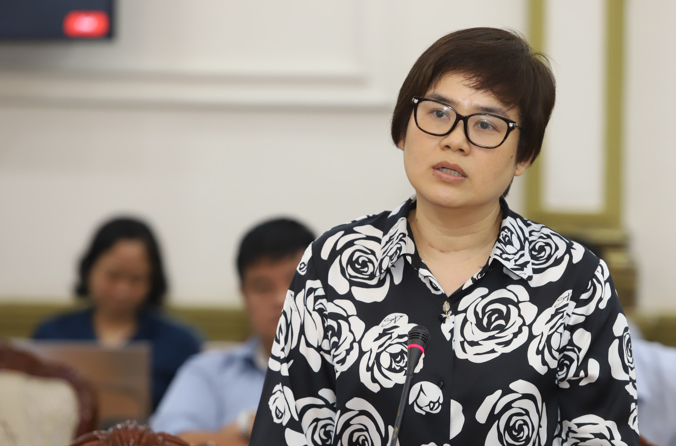 Bà Trương Minh Kiều nêu ý kiến. Bà Trương Minh Kiều nêu ý kiến.