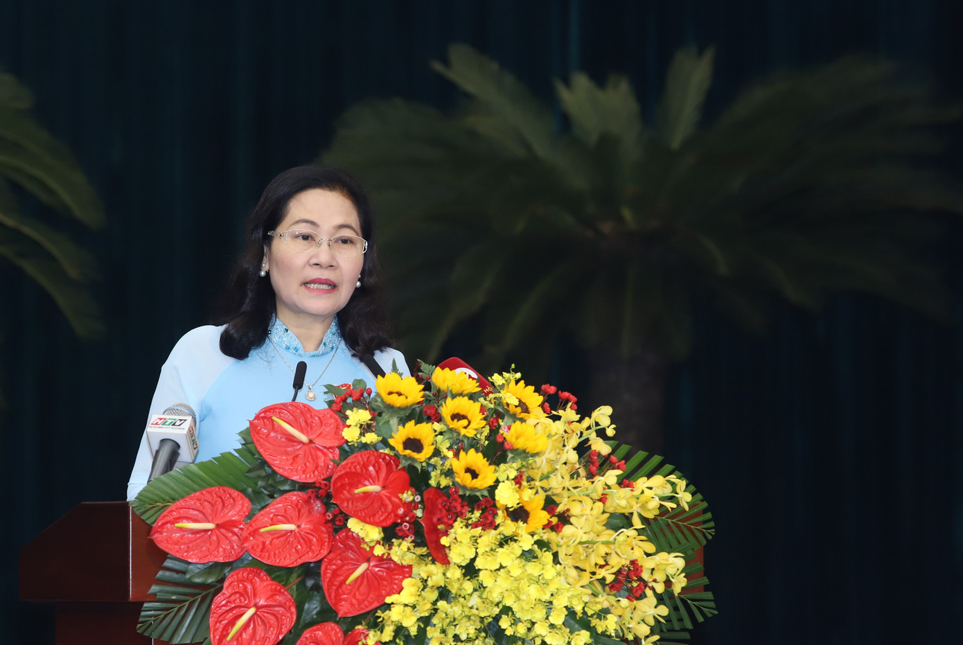 Chủ tịch HĐND TPHCM Nguyễn Thị Lệ phát biểu khai mạc kỳ họp.