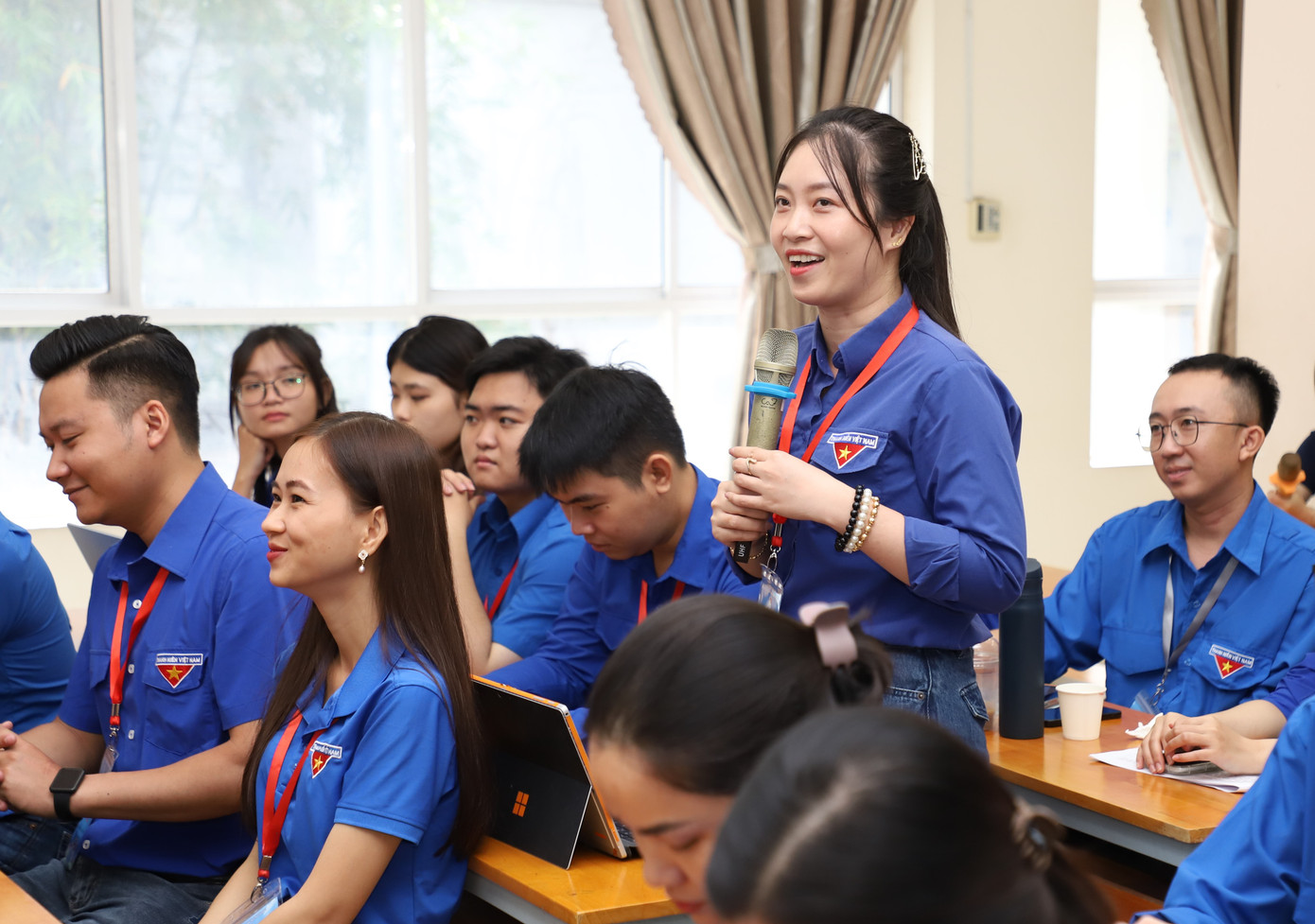 Các bạn đại biểu tham gia hội trại cùng tương tác, trao đổi với diễn giả. Các bạn đại biểu tham gia hội trại cùng tương tác, trao đổi với diễn giả.