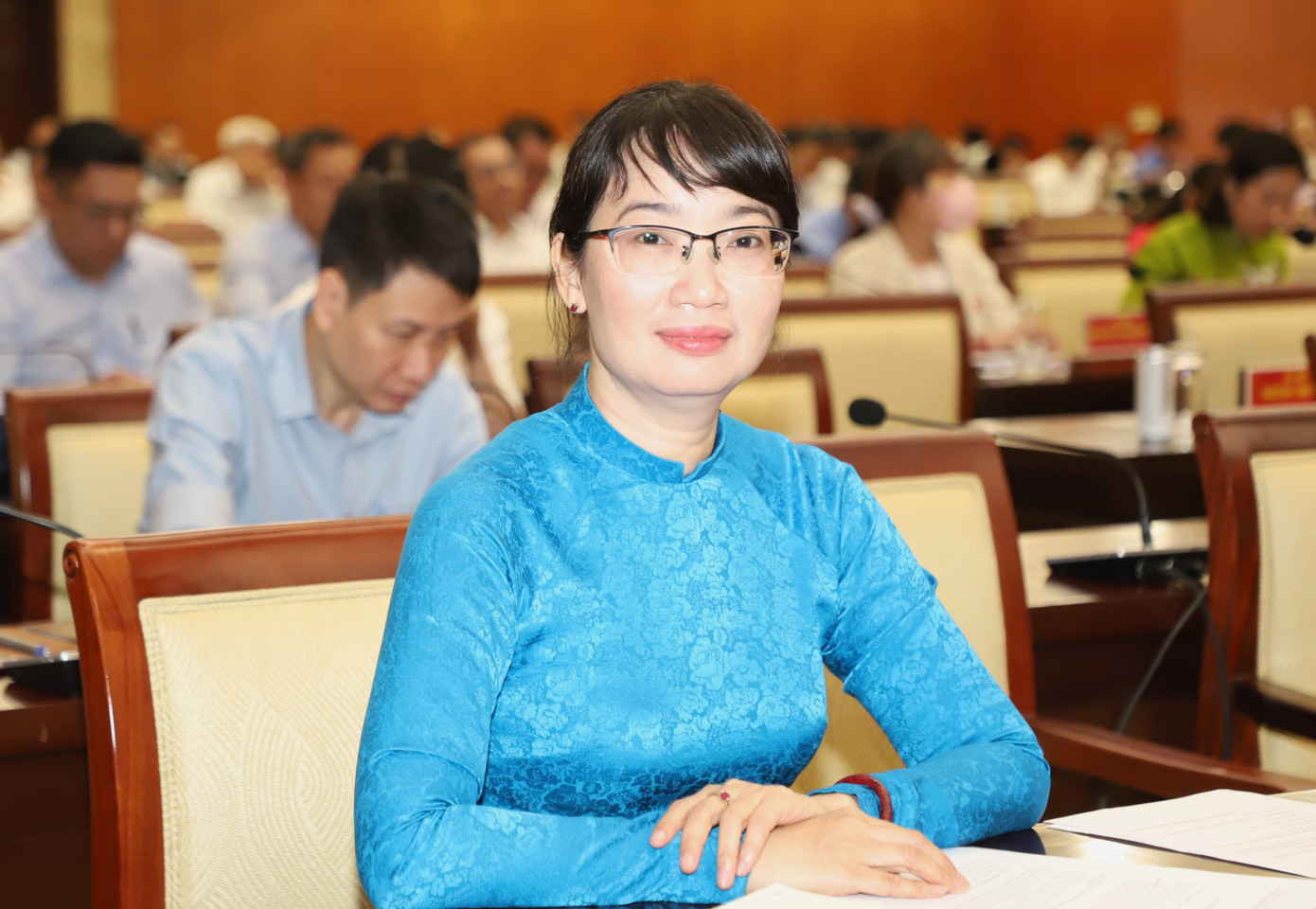 Bà Trần Thị Diệu Thúy tại kỳ họp.