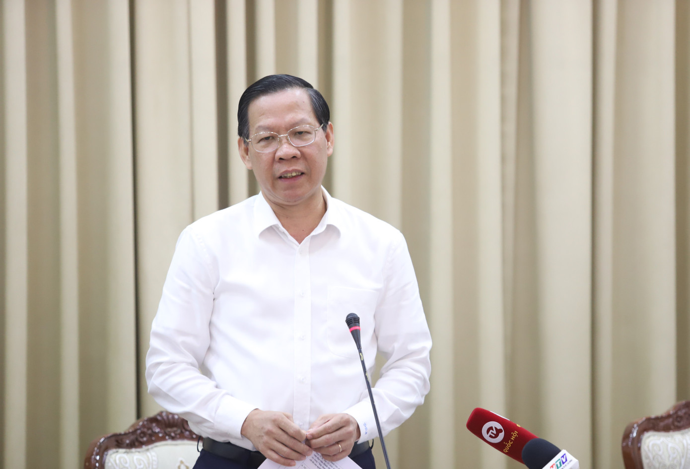 Chủ tịch UBND TPHCM Phan Văn Mãi phát biểu mở đầu hội thảo. Ảnh: Ngô Tùng