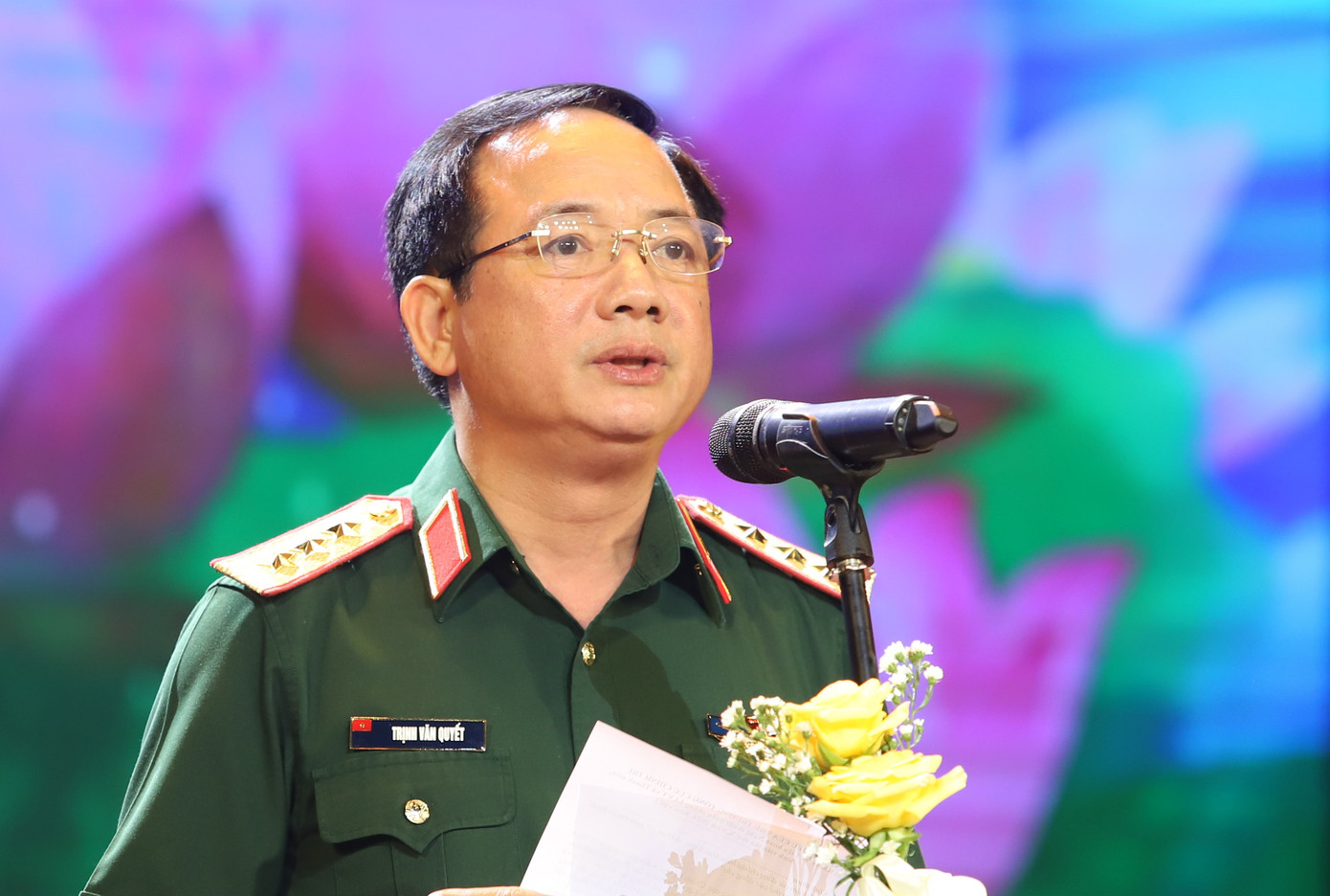 Thượng tướng Trịnh Văn Quyết phát biểu khai mạc liên hoan khu vực I.