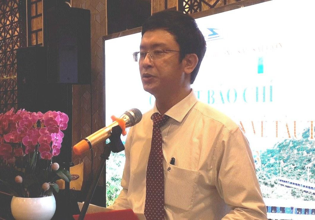 Ông Thái Văn Truyền, Tổng giám đốc Công ty Cổ phần Vận tải Đường sắt Sài Gòn công bố kế hoạch bán vé tàu Tết Quý Mão 2023