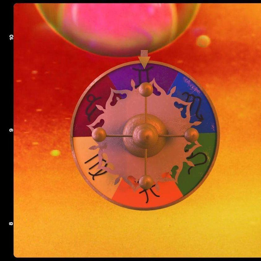 Chiếc la bàn cung hoàng đạo đại diện cho các bài hát đã phát hành của nhóm.