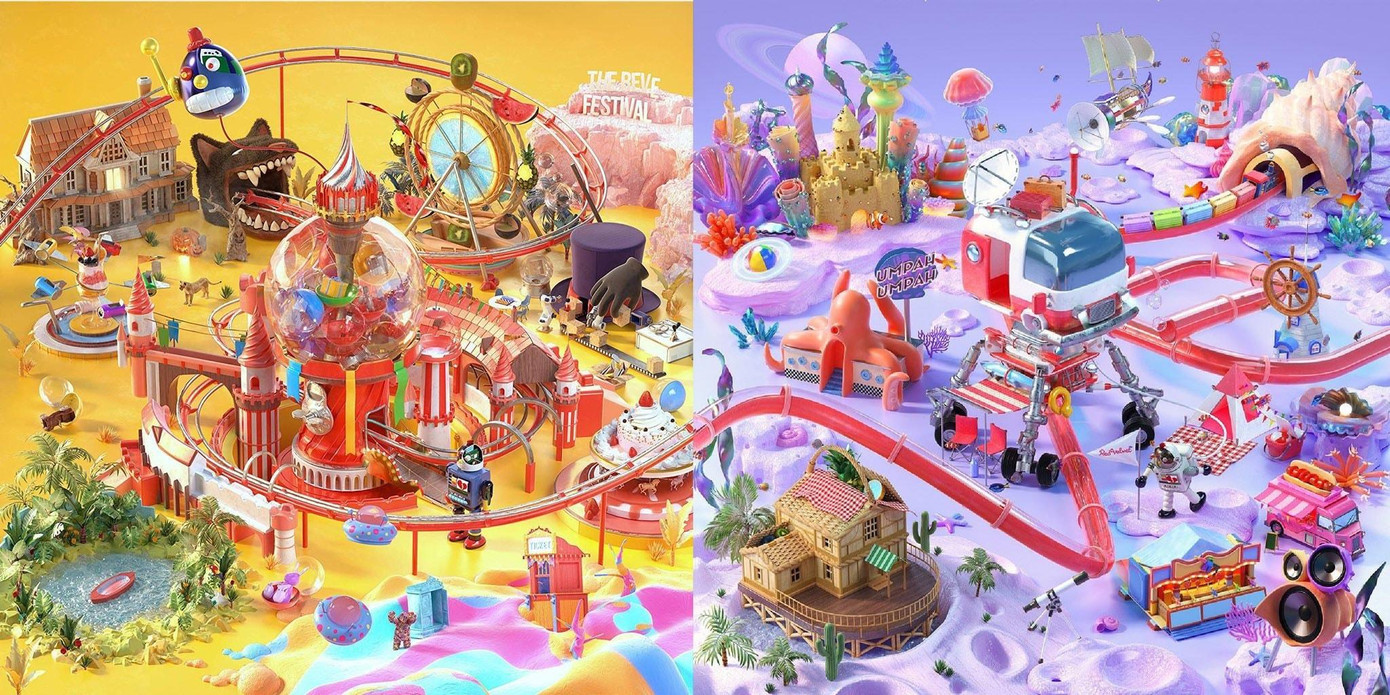 Các đường ray khu vui chơi không có điểm khởi đầu và điểm cuối cho thấy lễ hội sẽ mãi không kết thúc. Các đường ray khu vui chơi không có điểm khởi đầu và điểm cuối cho thấy lễ hội sẽ mãi không kết thúc.