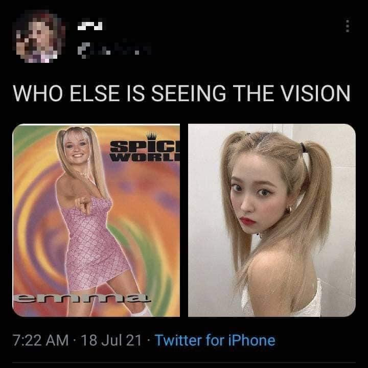 Yeri được so sánh với Emma Button của Spice Girls.