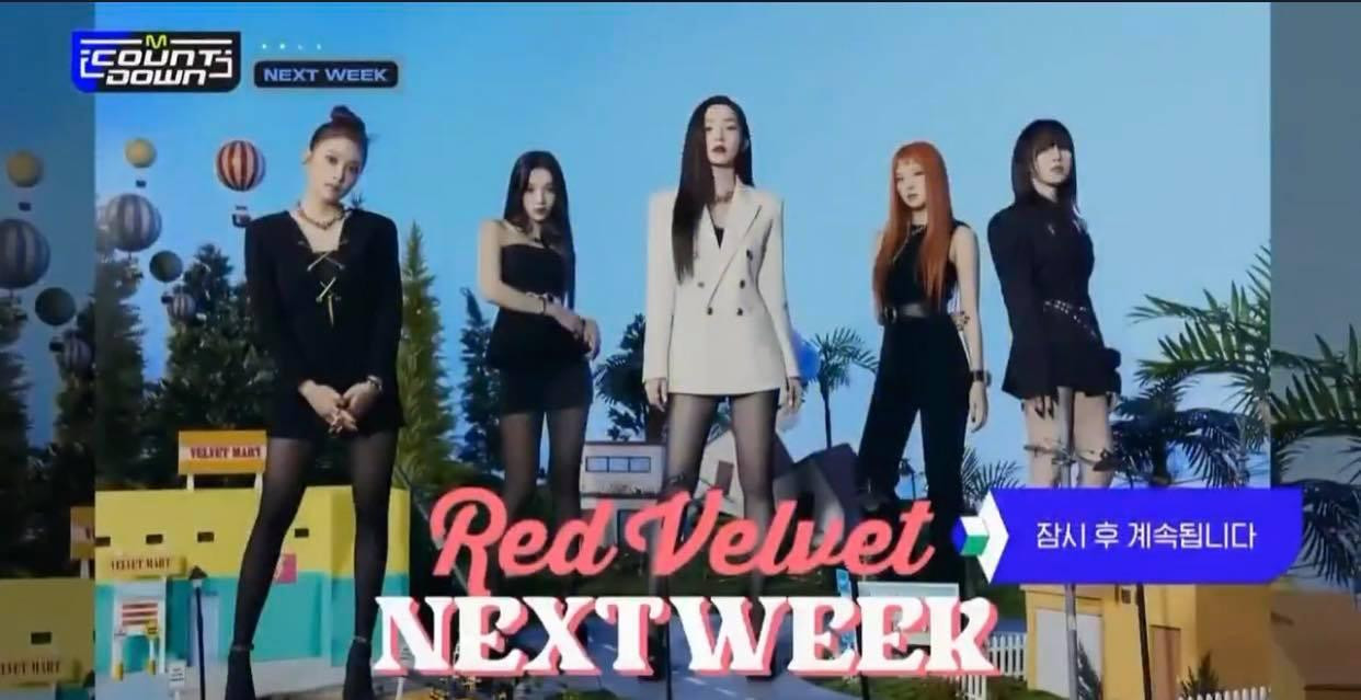 Sau 3 năm "nghỉ chơi", Red Velvet sẽ lần đầu trở lại quảng bá trên sân khấu của M Countdown. Sau 3 năm "nghỉ chơi", Red Velvet sẽ lần đầu trở lại quảng bá trên sân khấu của M Countdown.