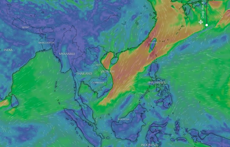 Áp thấp nhiệt đới đang tiến vào biển Đông Áp thấp nhiệt đới đang tiến vào biển Đông