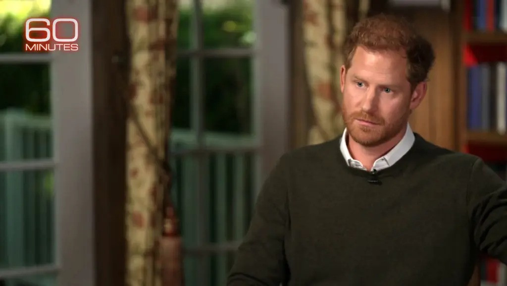 Đầu tháng 1, Harry liên tục xuất hiện trên truyền hình để quảng bá cho hồi ký. Ảnh: CBS. Đầu tháng 1, Harry liên tục xuất hiện trên truyền hình để quảng bá cho hồi ký. Ảnh: CBS.