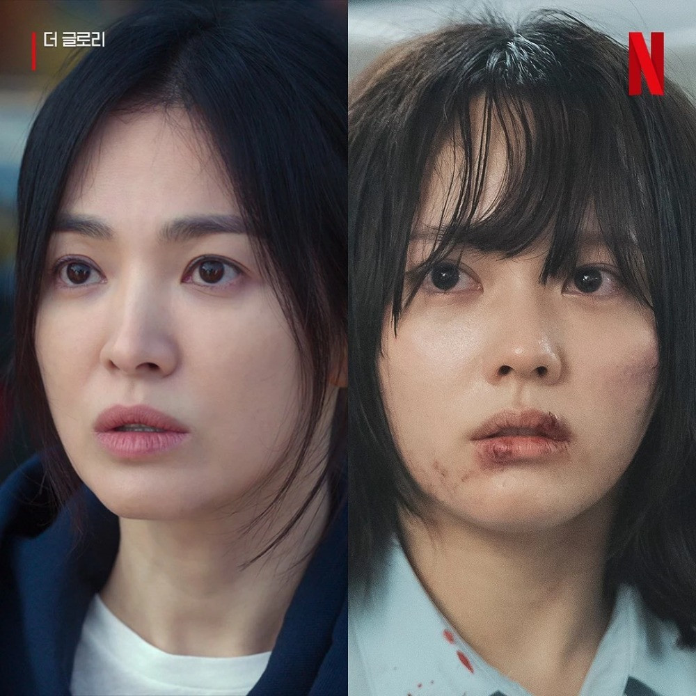 Song Hye Kyo và Jung Ji So đóng vai Moon Dong Eun lúc trưởng thành và thời học sinh. Ảnh: Netflix.