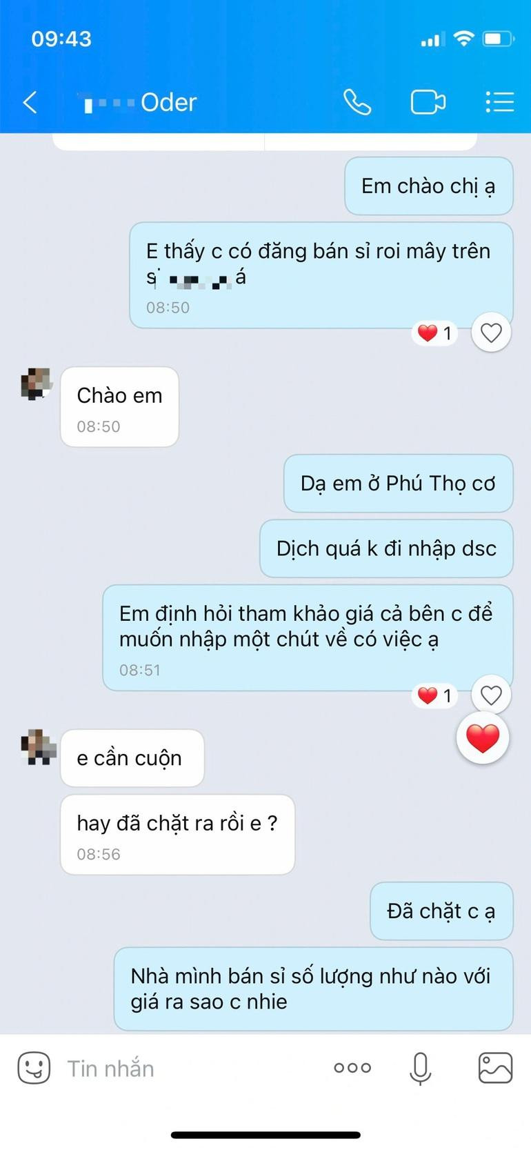 Khách hàng có thể đặt mua nhanh chóng, thậm chí có thể mua cả cuộn hoặc roi đã chặt sẵn (Ảnh chụp màn hình).