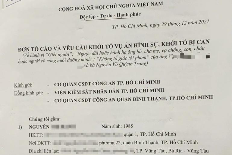 Chị H. gửi đơn tố cáo, yêu cầu khởi tố chồng cũ về 3 hành vi do liên quan đến cái chết đầy đau đớn của con gái.