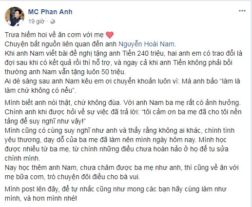 Phan Anh tiết lộ gì về chồng Hoa khôi Thu Hương giúp tài xế 240 triệu ảnh 1