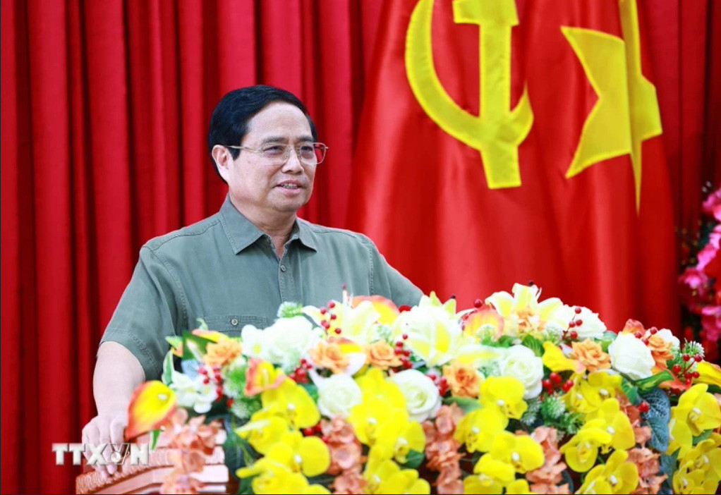 Thủ tướng Phạm Minh Chính phát biểu tại buổi làm việc. Ảnh: TTXVN