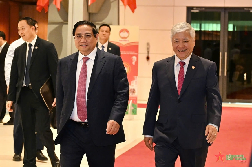 Thủ tướng Chính phủ Phạm Minh Chính đến dự đại hội. Ảnh: Báo Quân đội Nhân dân