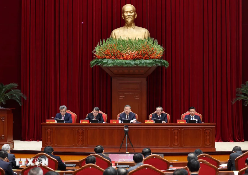 Tổng Bí thư Tô Lâm dự Hội nghị toàn quốc tổng kết công tác tổ chức xây dựng Đảng năm 2024 và triển khai nhiệm vụ năm 2025. Ảnh: TTXVN