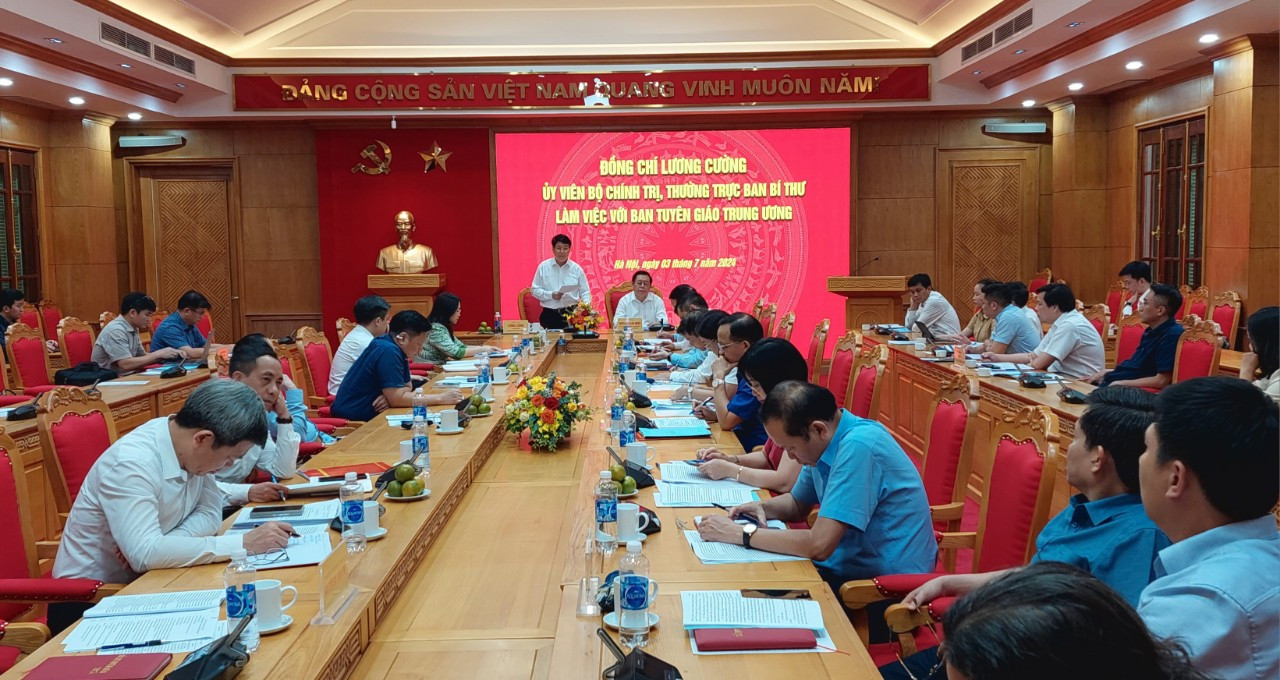 Thường trực Ban Bí thư Lương Cường làm việc với Ban Tuyên giáo T.Ư. Ảnh: Báo Chính phủ. Thường trực Ban Bí thư Lương Cường làm việc với Ban Tuyên giáo T.Ư. Ảnh: Báo Chính phủ.