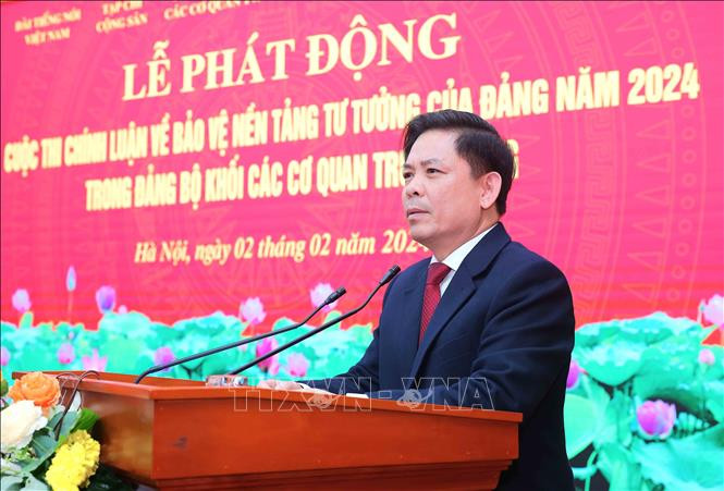 Ông Nguyễn Văn Thể, Bí thư Đảng ủy Khối các cơ quan Trung ương, Trưởng Ban Tổ chức cuộc thi. Ảnh: TTXVN