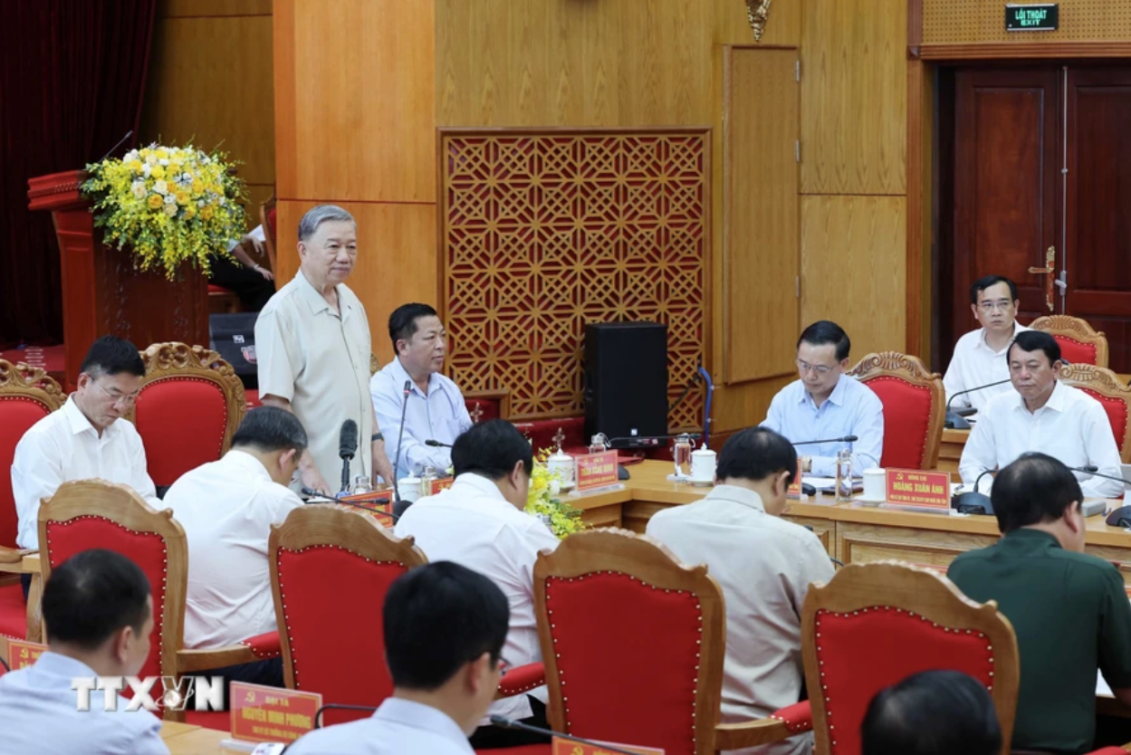 Chủ tịch nước Tô Lâm phát biểu tại buổi làm việc. Ảnh: TTXVN Chủ tịch nước Tô Lâm phát biểu tại buổi làm việc. Ảnh: TTXVN