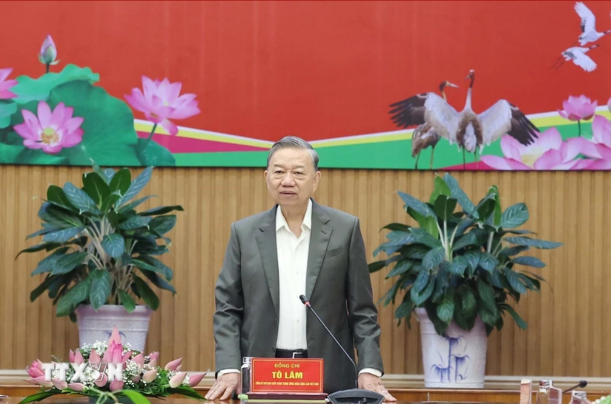 Tổng Bí thư Tô Lâm phát biểu chỉ đạo. Ảnh: TTXVN Tổng Bí thư Tô Lâm phát biểu chỉ đạo. Ảnh: TTXVN