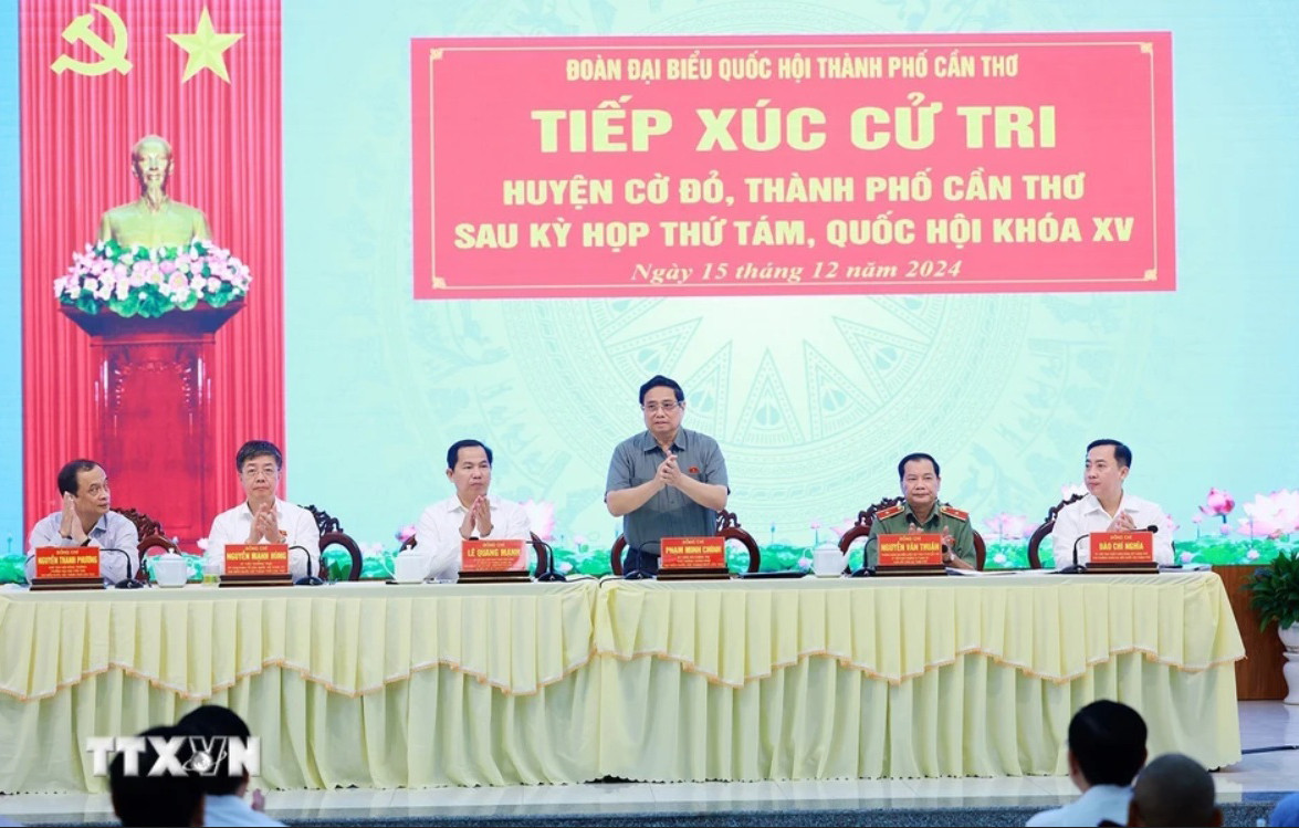 Thủ tướng Phạm Minh Chính tại buổi tiếp xúc cử tri huyện Cờ Đỏ, thành phố Cần Thơ