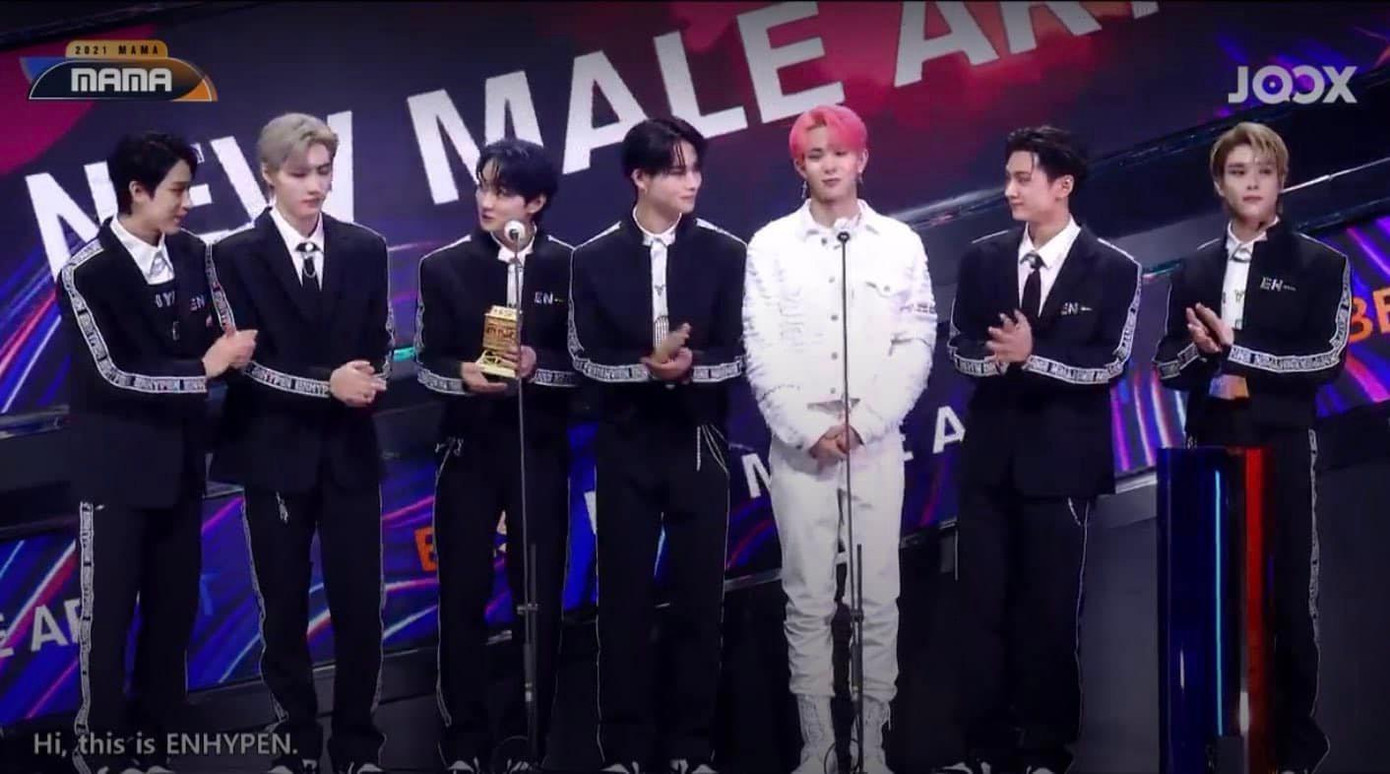 ENHYPEN chiến thắng hạng mục Tân Binh Nam Xuất Sắc Nhất. ENHYPEN chiến thắng hạng mục Tân Binh Nam Xuất Sắc Nhất.