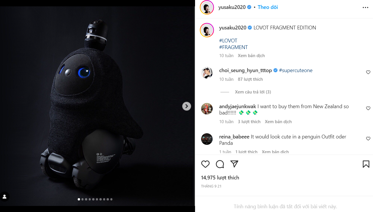 Trên nền tảng Instagram, T.O.P cũng thường xuyên &quot;tương tác tốt&quot; ở các bài đăng của vị tỷ phú Nhật Bản.
