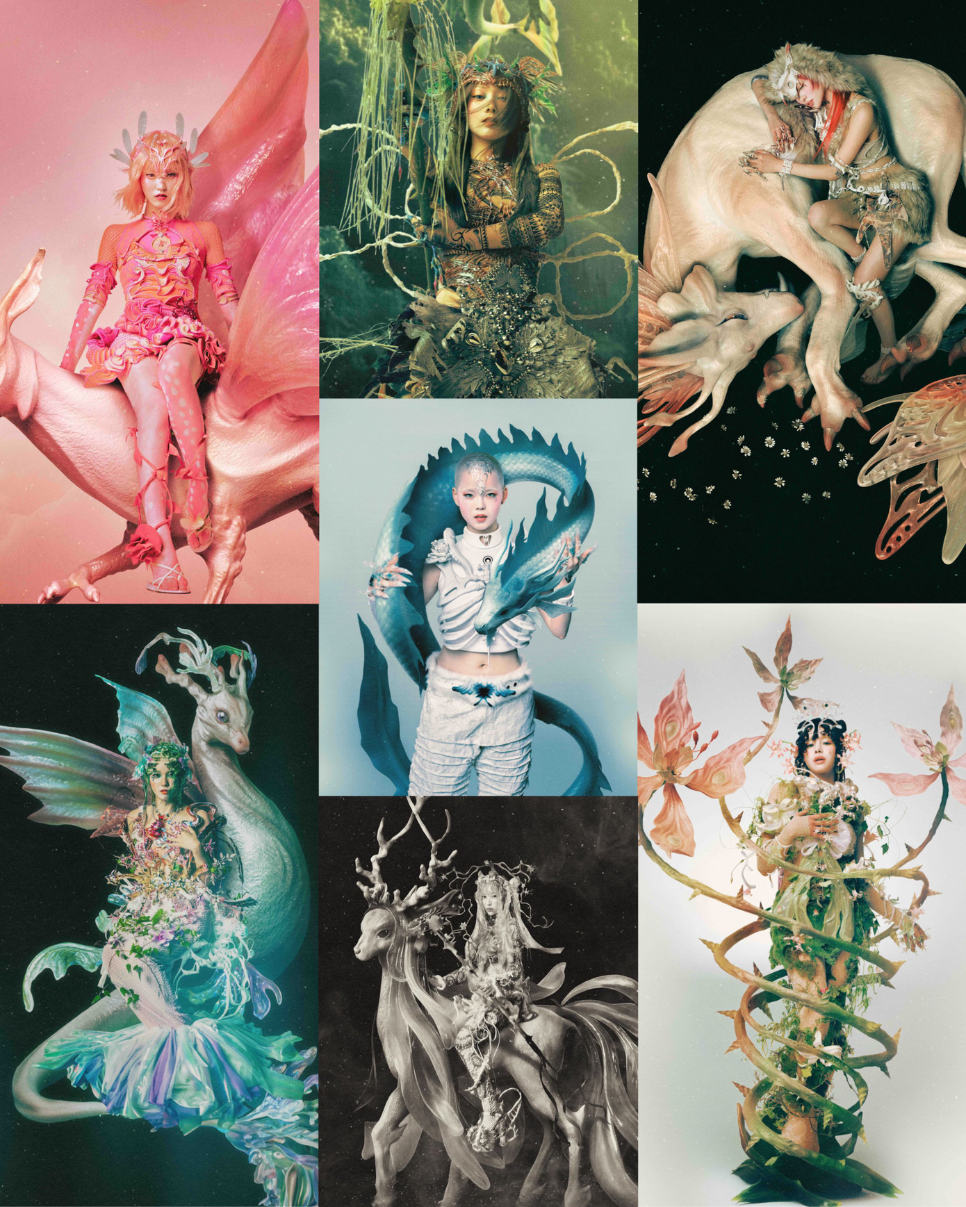 Mỗi &quot;nữ thần&quot; trong XG tạo dáng cùng những linh thú, linh mộc... đậm chất thần thoại đã tạo ấn tượng mạnh mẽ trong công chúng.